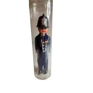 British Constable Policeman doll Bobby Eyes Close In Original Tube Vintage